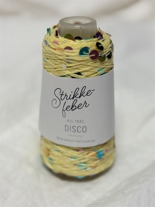 Disco - 50 g Fv. 131 Mørk gul med flerfarvede pailletter